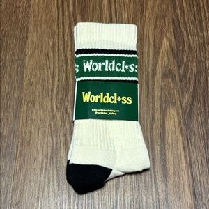 Worldclass Cream Black Crew Socks Streetwear Unisex New